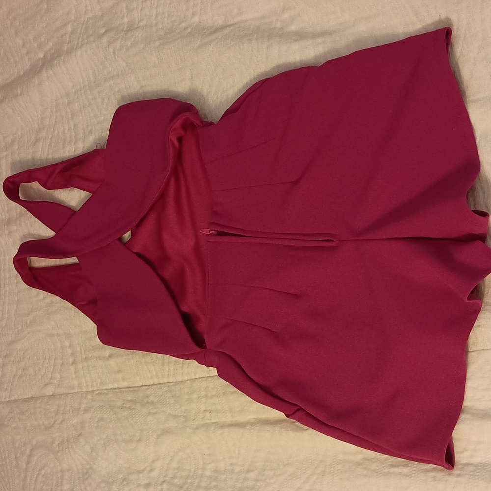 Open Back Fuchsia romper - Picture 2 of 2